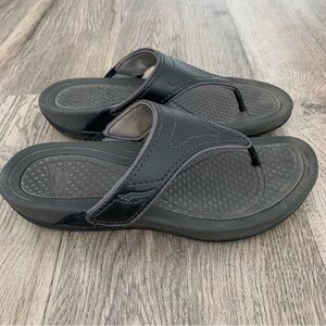 Dansko Black Flip Flops Wedge Sandals Women 37 6.5 / 7 Summer Beach